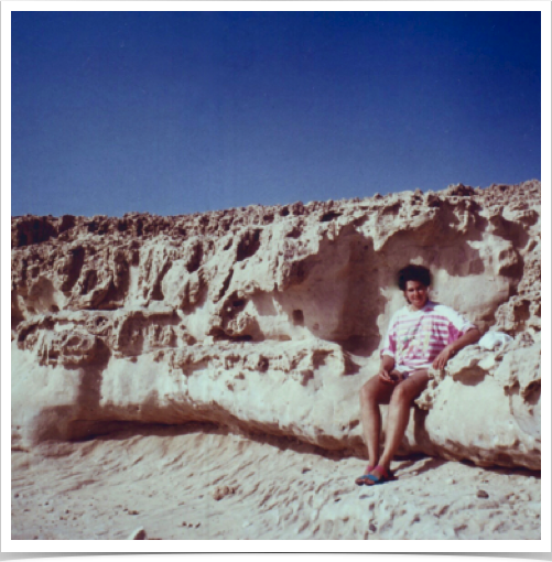 Dr. Alshuth at  Barranco de los Encantados -  sedimentary rocks and caves near northern Fuerteventura's Lajares Village