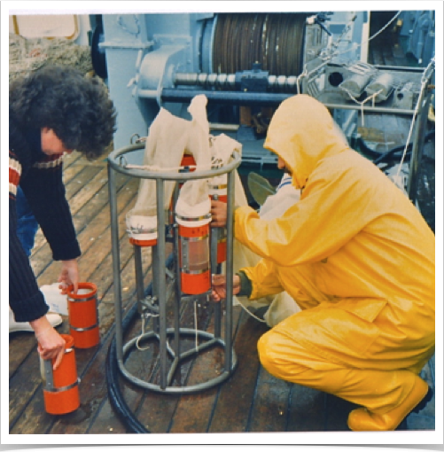 Dr. Alshuth retrieving the fresh plankton samples for transfer to the research vessel’s wet laboratory